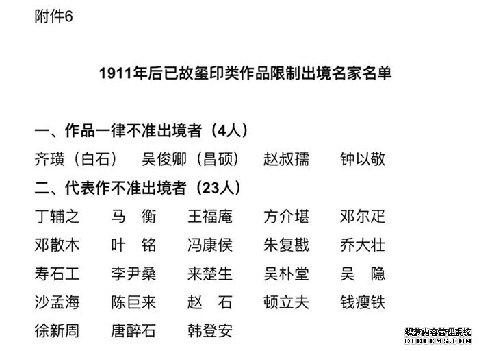  国家文物局公布8类限制出境作品名家名单