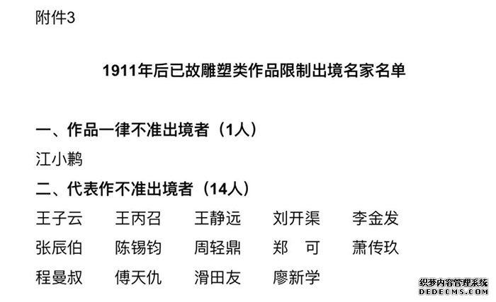  国家文物局公布8类限制出境作品名家名单