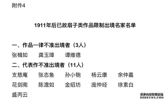  国家文物局公布8类限制出境作品名家名单