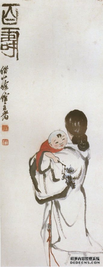 棘心夭夭 母氏劬劳：齐白石《柏寿》