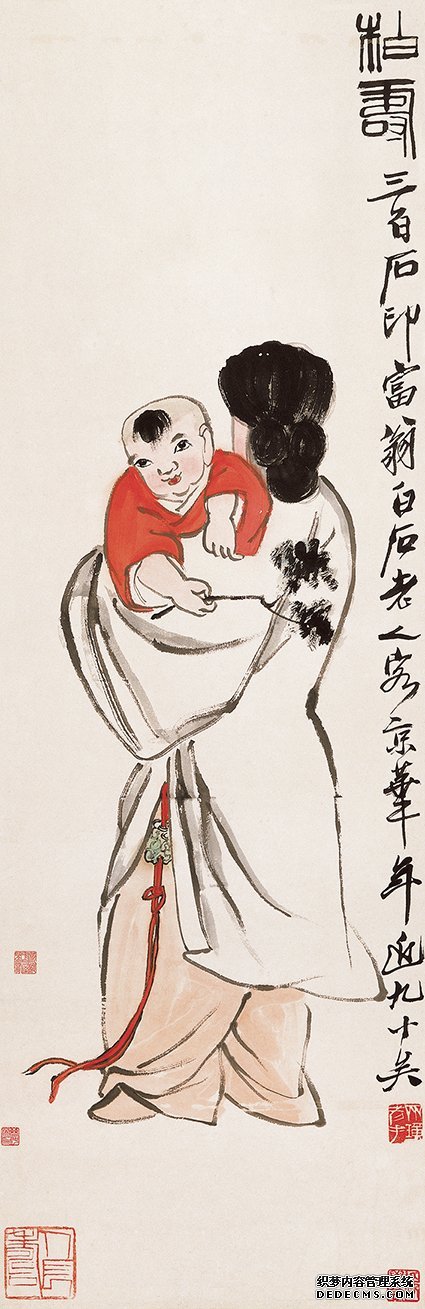 棘心夭夭 母氏劬劳：齐白石《柏寿》